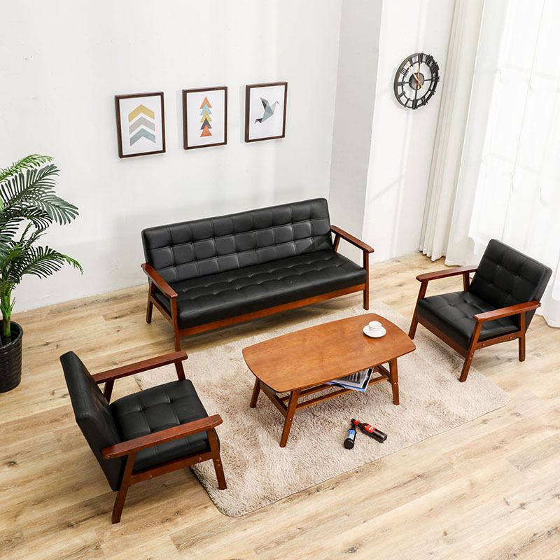 fashion Japanese sofa cortex Single Small apartment a living room Sofa Set to work in an office Meeting Room Simplicity Three-seat sofa