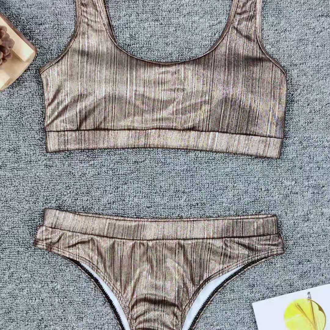 Hot selling fashion striped solid color sexy bikini   NSZO1364