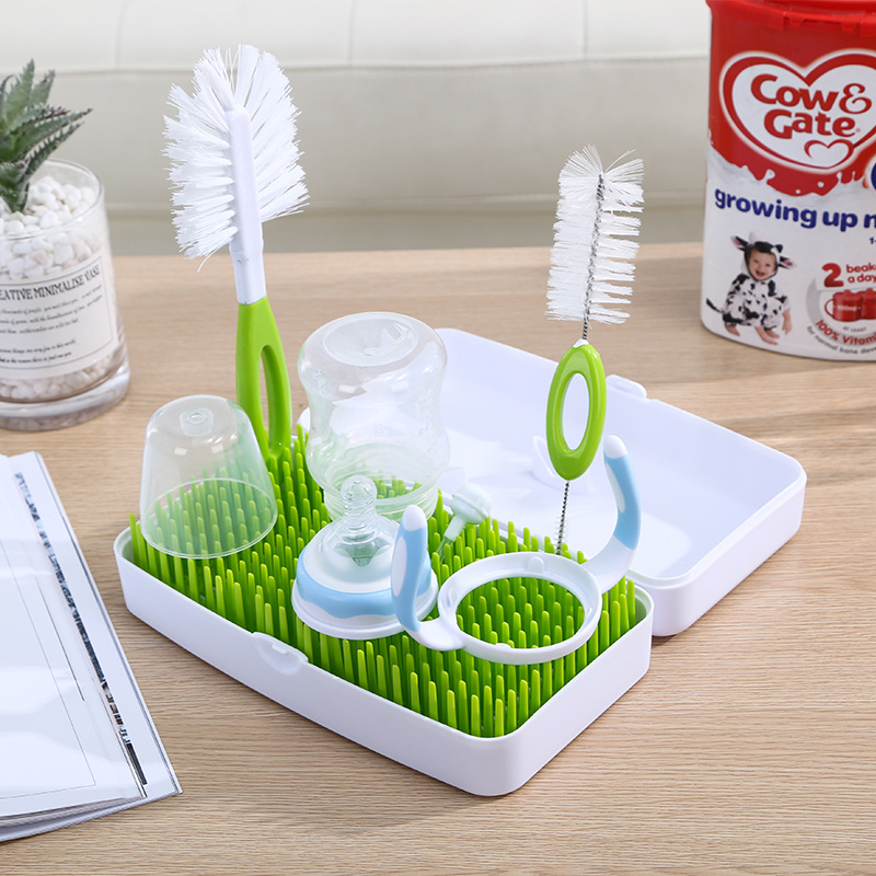 新款便携式折叠草坪奶瓶架晾干架婴儿晾晒架奶瓶刷奶瓶清洁套装|ms