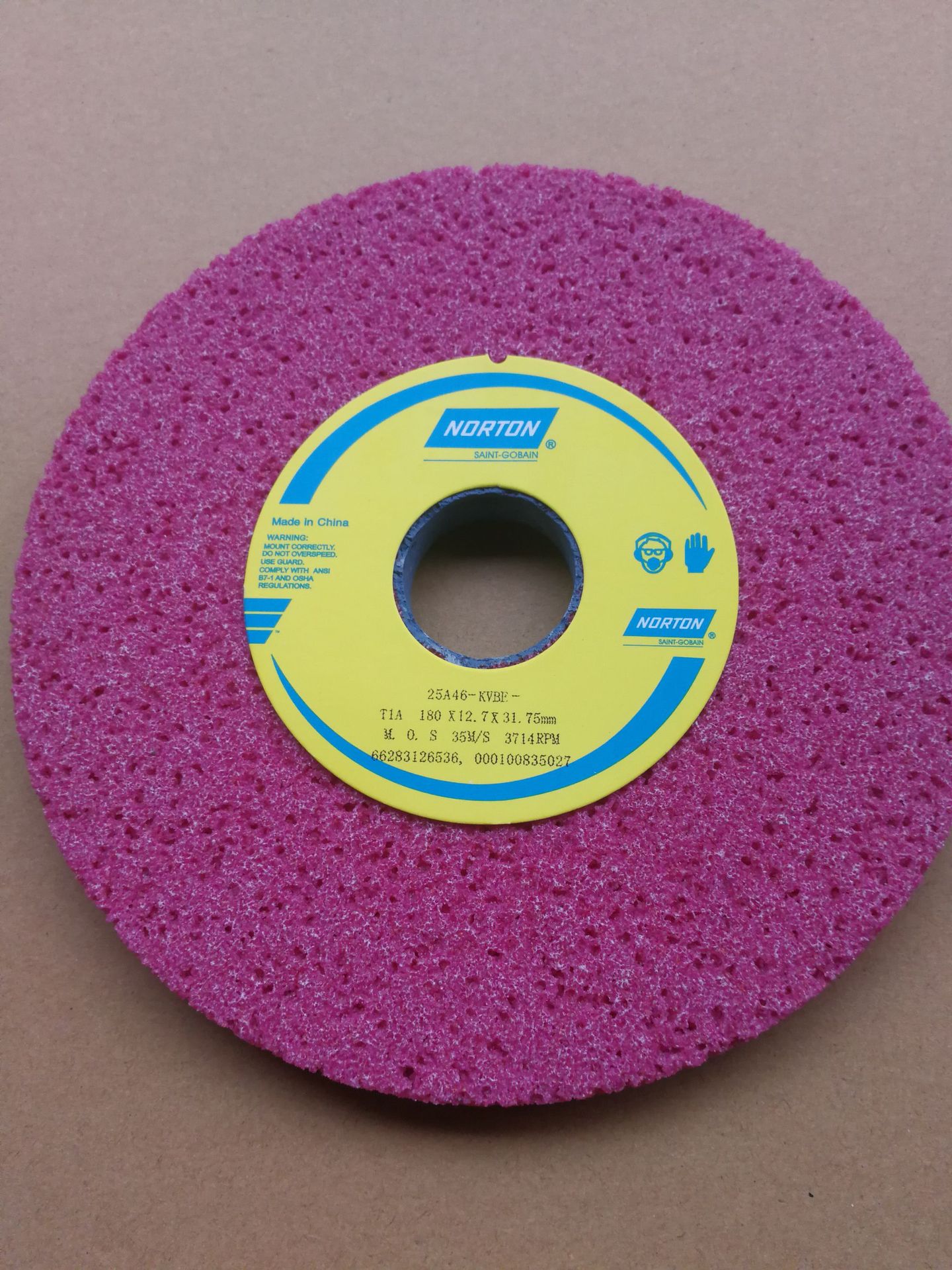批发诺顿砂轮铬刚玉红色大气孔诺顿砂轮25A46K180*12.7*31.75