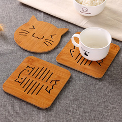 Cartoon Wooden Insulated Placemat, Non-Slip Pot Mat, Creative & Cute Large Mat—Perfect for Tea Cups, Bowls, and Mugs