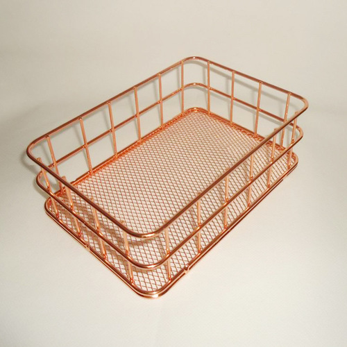 Introducing the new home essentials: Golden Hollowed-Out Iron Storage Basket for Fruits, Jewelry, and Accessories