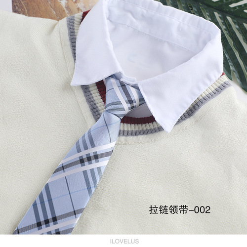 Short JK Japanese college style children's tie polyester zipper knot-free lazy tie women 6cm wholesale