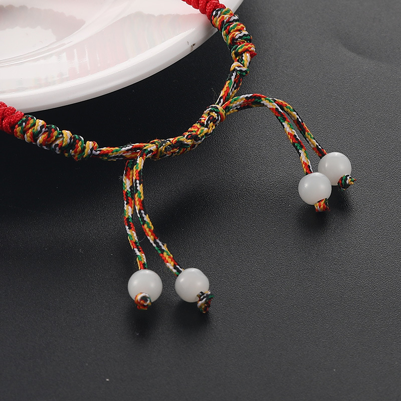 Title 3, Vintage Minimalist Ethnic Lucky Red Rope Bracel...