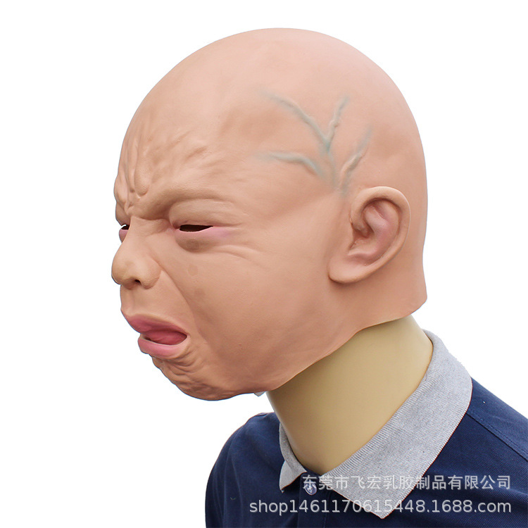 乳胶头套_万圣节哭脸乳胶头套面具人物哭脸面