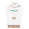 Cross -border new personalized celebrities style pine lock tablets inlaid multi -layer necklace color rhinestone neck chain ladies
