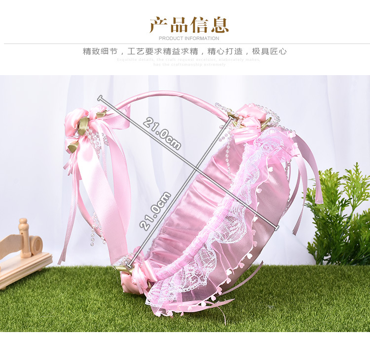 Factory direct supply of Western-style creative wedding flower baskets for brides, wedding flower girls, bridesmaids, scattered flower baskets, and hand-held wedding flower baskets detail image 3