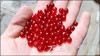 Red glossy round beads, accessory, crystal, wholesale, ice imitation