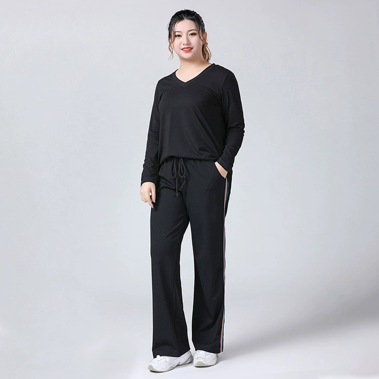 Autumn base body-friendly long-sleeve, plus size, V-neckline