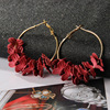 Fashionable earrings, cloth, Korean style, bright catchy style, flowered