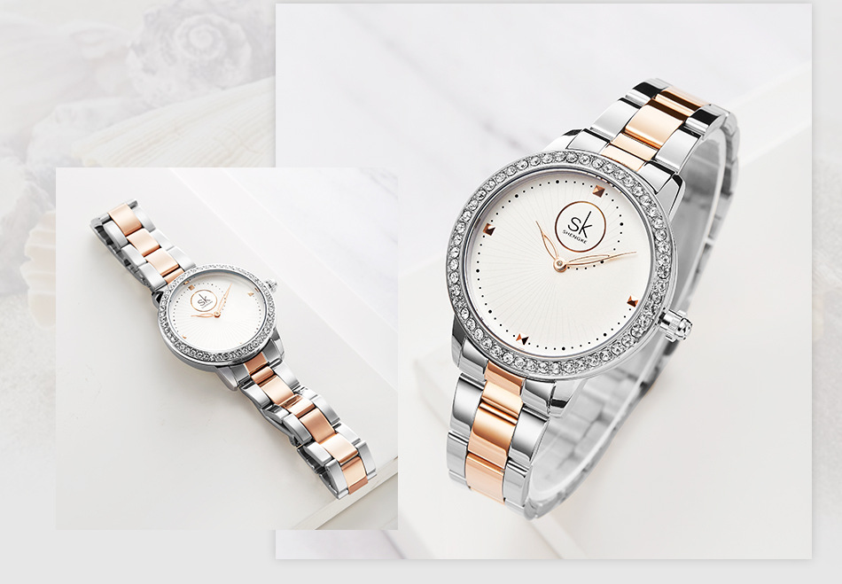 SHENGKE Metal Strap Watch Close-up