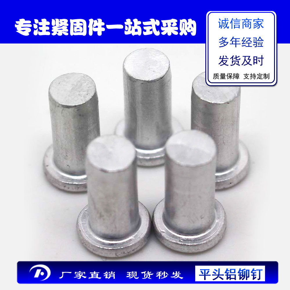 沉头销轴铝铆钉标牌厂家直销标准件铝铆钉半圆头平头半空心铆钉M8