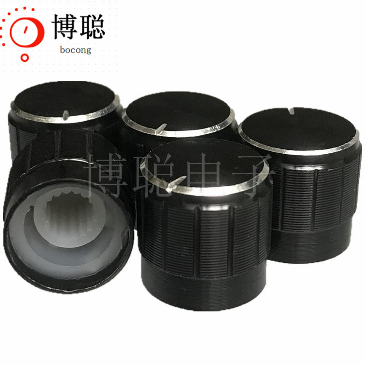 电位器旋钮 直径15*14mm高 黑色 铝合金 光身 梅花孔6mm