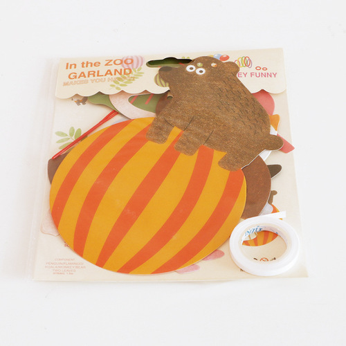 Creative cartoon animal garland birthday party decoration tropical rainforest animal flags new house decoration banner