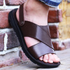 Summer leather beach footwear platform for leisure, comfortable sandals