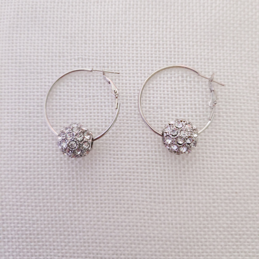 1 Paire Style Simple Géométrique Alliage Incruster Strass Femmes Des Boucles D'oreilles display picture 4