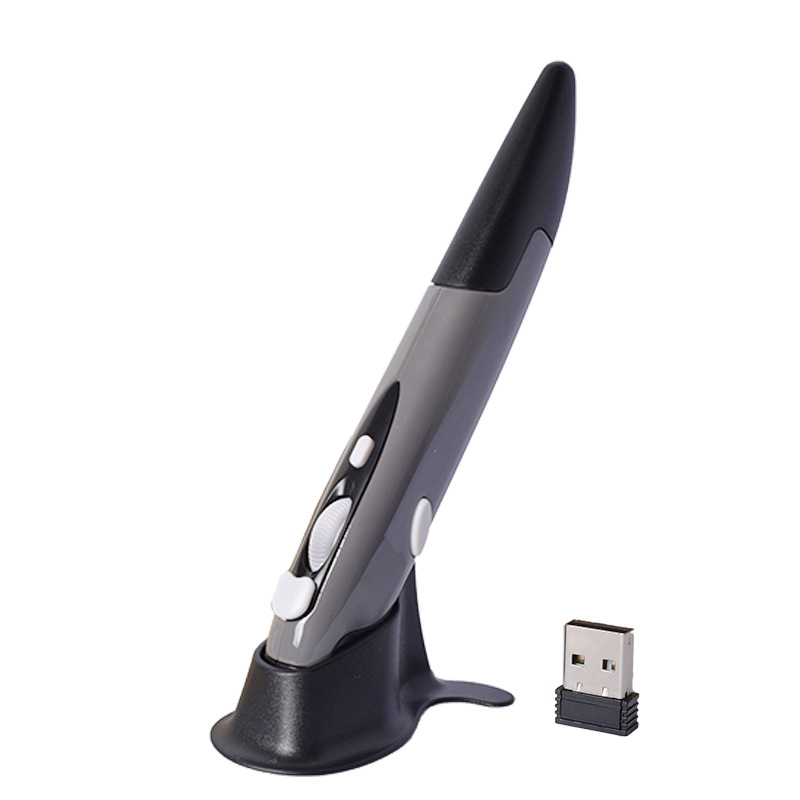 2,4g pluma de ratón inalámbrico personalizado creativo vertical en forma de bolígrafo ratón de ordenador lápiz óptico regalo precio de fábrica