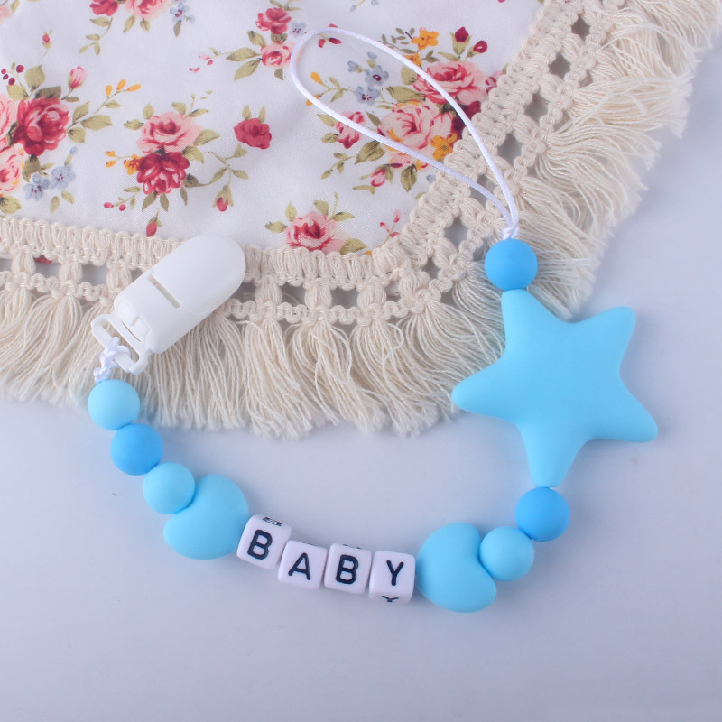 Suministros para bebés calmante clip de chupete de silicona bebé cadena anti-caída cuentas de silicona Cadena de chupete Comercio exterior Amazon nuevo