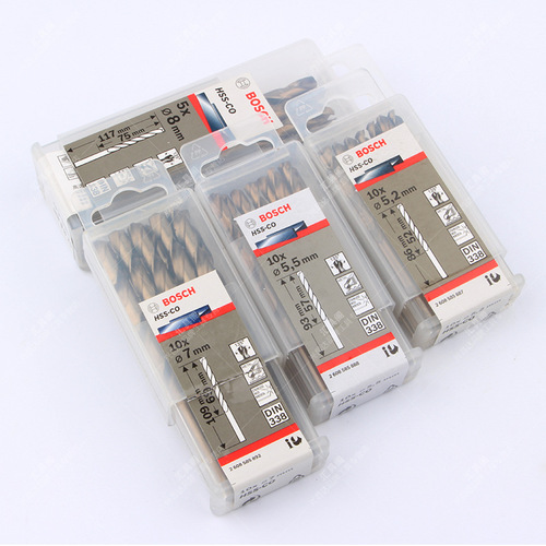 German Bosch HSS-CO cobalt twist drill bit 1.0-13mm special electric drill bit for drilling stainless steel sheets
