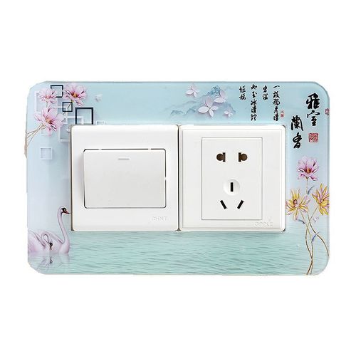 Acrylic Switch Wall Sticker Switch Cover Outlet Protector Cover Light Switch Cover Double Pole Rural Style