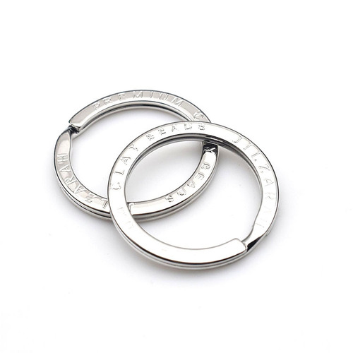 Metal key flat ring keychain double ring 6-50MM white K flat ring aperture key ring