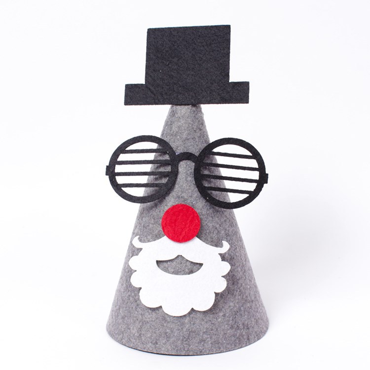 Hecho a mano DIY nueva navidad tridimensional sombrero decorativo múltiple de dibujos animados de santa claus fieltro de tela fiesta de vacaciones sombrero