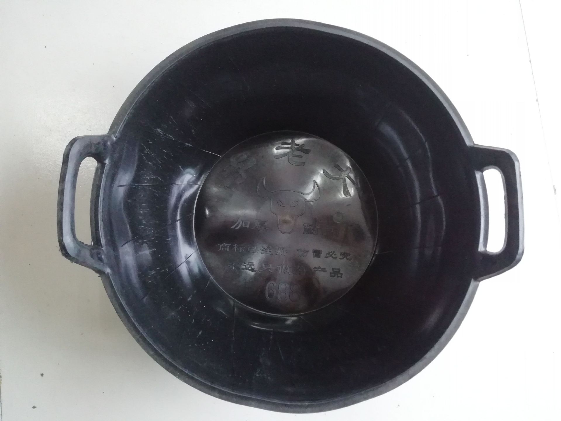 塑料桶 泥桶 泥盆 水盆 黑色的灰盆688-加厚-每件50个