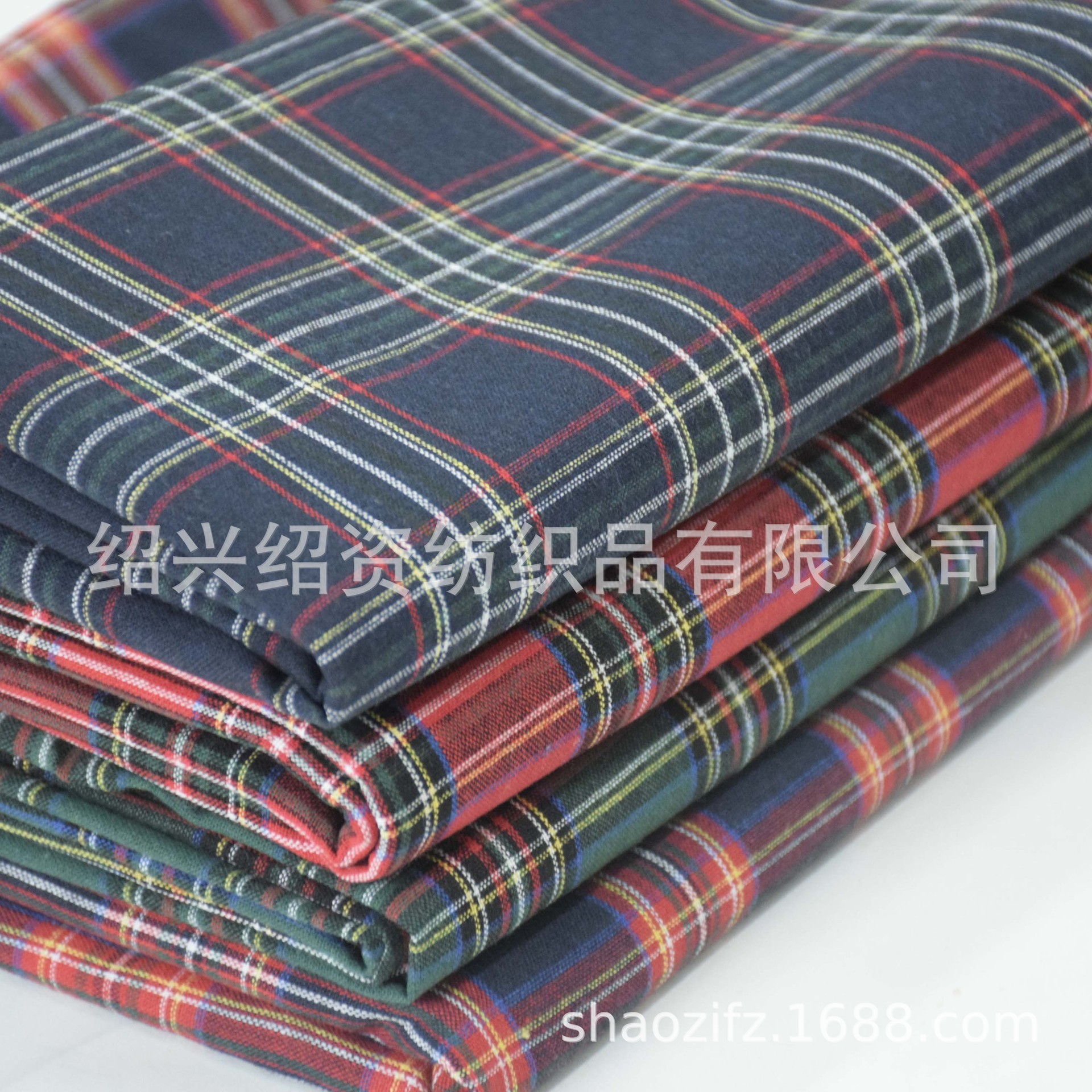 涤棉磨毛色织梭织格子衬衣西服套装连衣裙休闲服鞋帽箱包时装面料