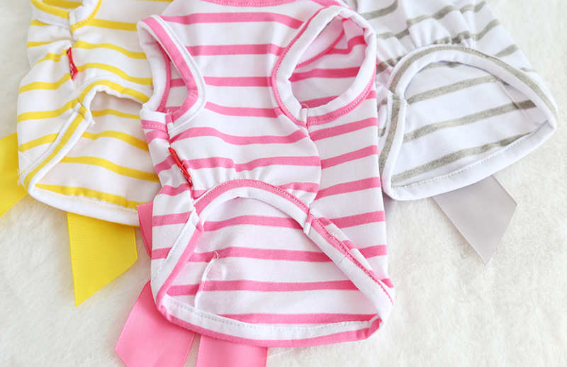 三色条纹大蝴蝶结背心