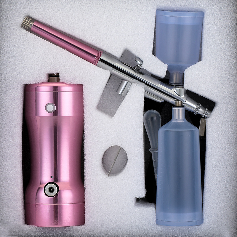 Rechargeable handheld mini beauty air pump set single action spray pen