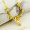 Chain, golden jewelry, necklace for bride, flowered, Birthday gift