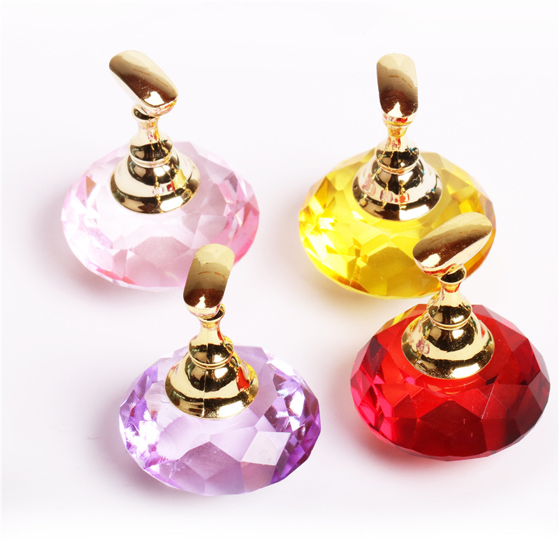 Práctica de uñas pieza de uñas estilo japonés color mágico cristal gema titular de uñas de alta calidad base de loto con magnético