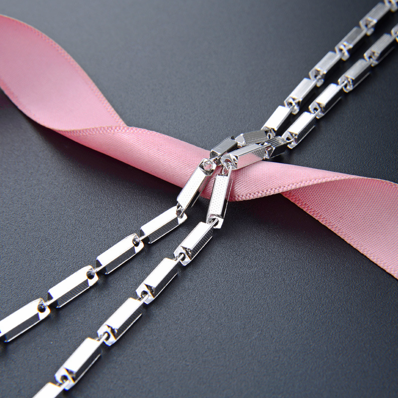 2,6 En relieve Cadena de columna cuadrada s925 Cadena de plata esterlina cadena única personalidad de la moda collar de moda joyería de hip hop de los hombres