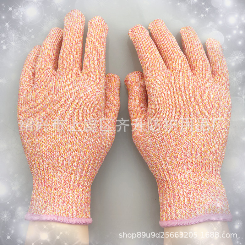 Color 5-nivel anti-corte de cuchillo hombres y mujeres adultos niños protectores HPPE rojo amarillo azul guantes