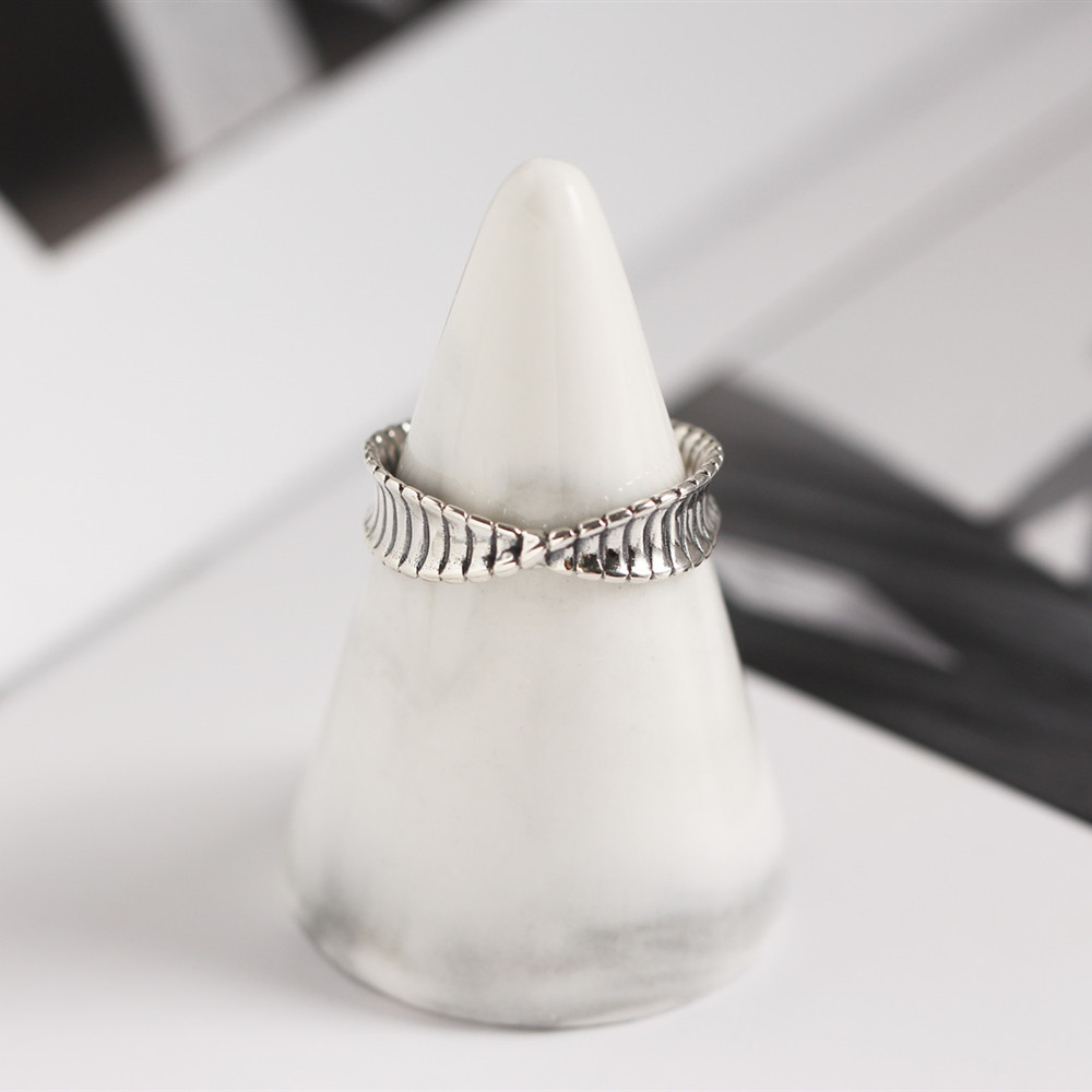 Korean New Zealand pattern retro S925 sterling silver Mobius open ring