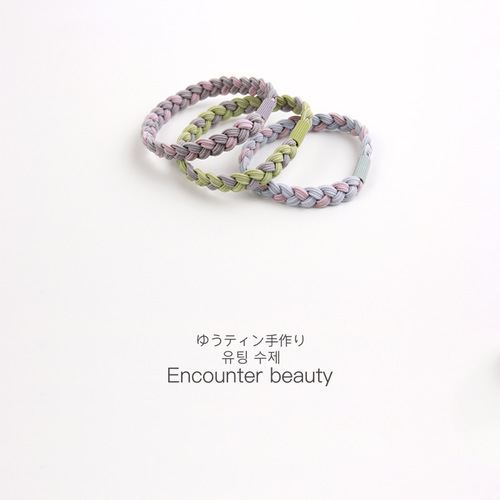 Korean ing small fresh contrasting color braided candy-colored dual-purpose headband with high elasticity and no damage to hair. Internet celebrity hair band hair accessory