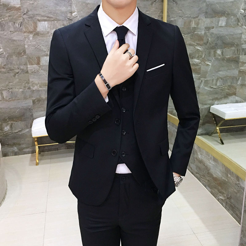 Traje formal traje de tres piezas traje de los hombres jóvenes guapo coreano slim fit traje novio vestido de novia estilo británico