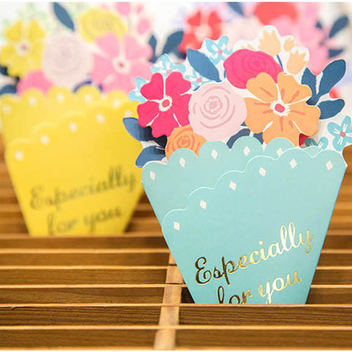 Mother's Day Bouquet Blessing Card LK05 Flower Shape Birthday Gift Three-dimensional Creative Card Blessing Greeting Card Wholesale