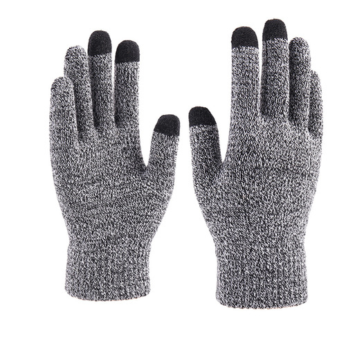 Love Warm Wholesale New Knitted Gloves Autumn and Winter Outdoor Finger Wool Warm Thickened Touch Screen Gloves