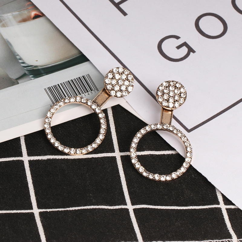 Women&#39;s Exaggerated Earrings With Colorful Diamond Crystal Circle Geometric Earrings display picture 2
