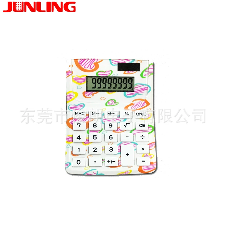 Customized printing pattern calculator 8 -bit display dual power supply with solar calculator desktop calculator