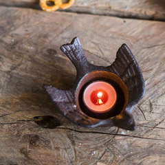 American country style creative metal cast iron retro nostalgic handmade iron ashtray storage box candlestick candle holder