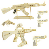 Револьвер, деревянный пистолет, головоломка, деревянная реалистичная трехмерная игрушка, 3D, DIY, оптовые продажи