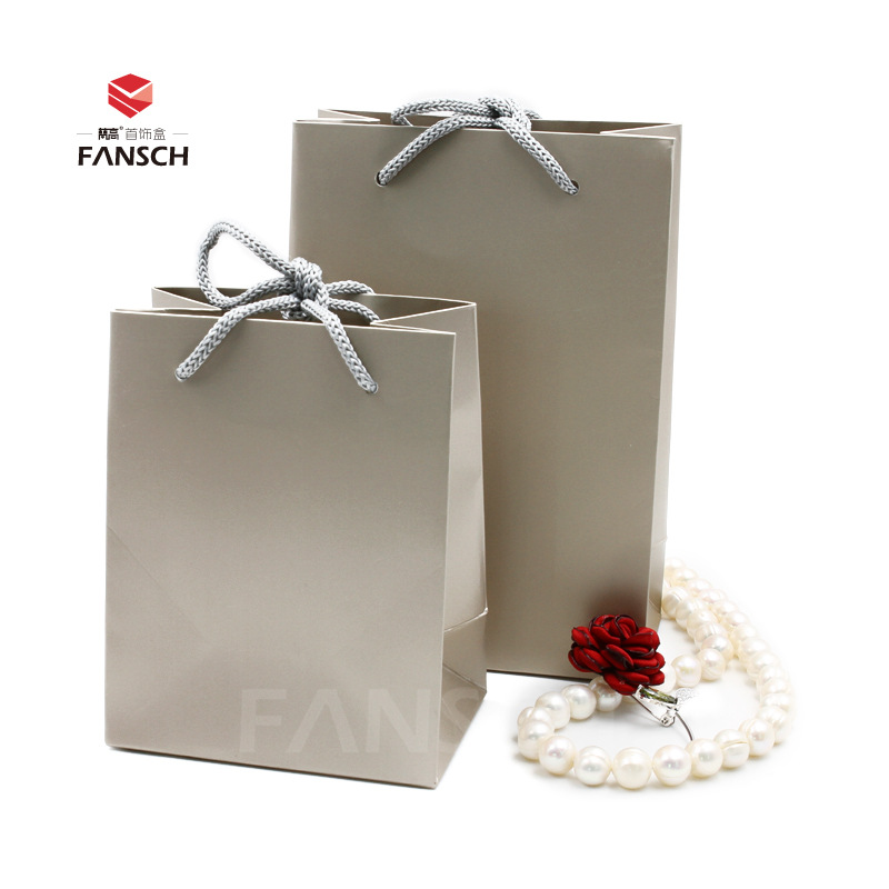 定制首饰包装袋 浅金色高档纸袋 手提袋 纸袋定做 礼品袋