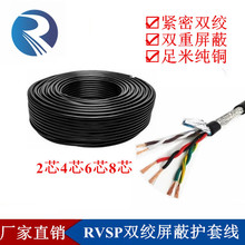 雙絞RVSP2 4 6 8芯*1 1.5 2.5 4平方編織雙屏蔽通訊信號控制電纜