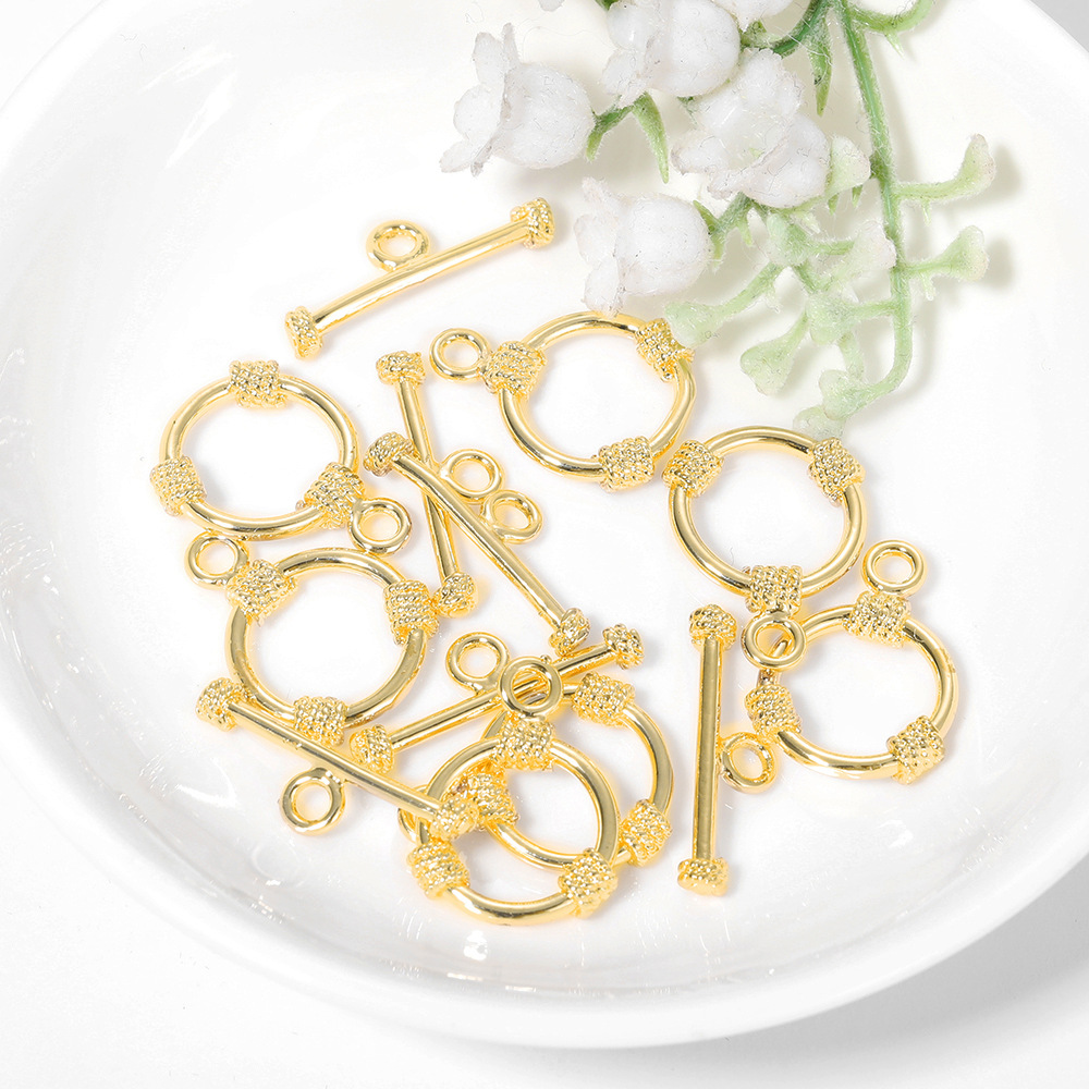 热销diy饰品配件材料厂家批发铜镀金圆形OT绳扣手链连接扣配饰