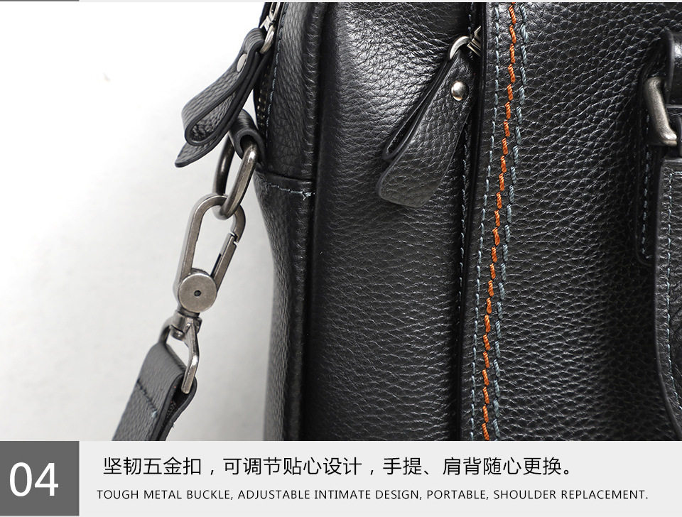 Túi xách tay nam da bò lớp đầu 28×38×8 cm kiêm túi đeo chéo, đựng laptop 13 inch — Màu cà phê, Màu xanh lam, Màu đen chi tiết 30