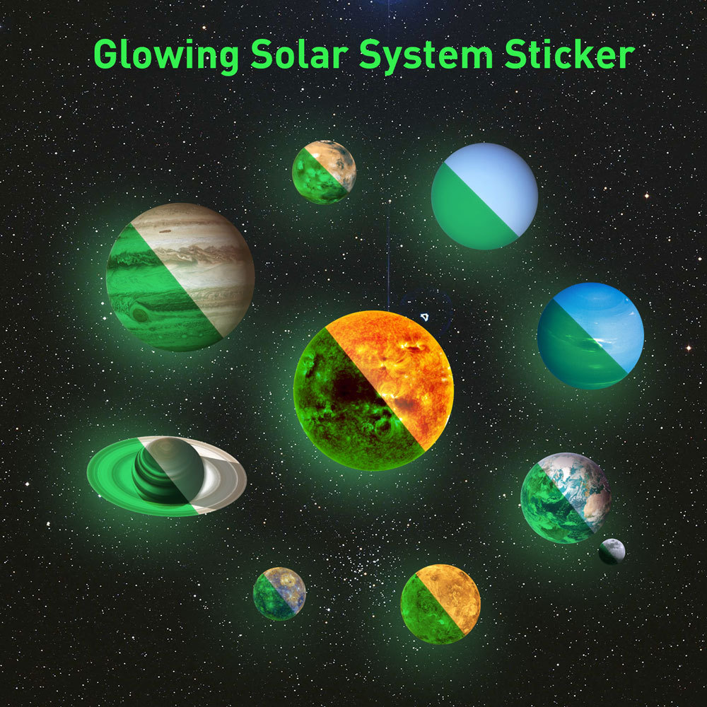 Solar System Glow In The Dark Wall Stickers Planet Kids Bedroom Ceiling  Decals | eBay
