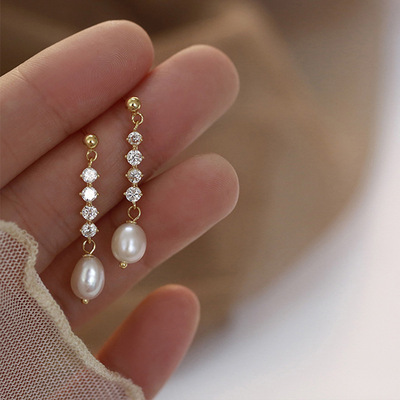design Pearl Earrings have more cash than can be accounted for temperament Diamond Ear Studs grace Sweet Simplicity Korea Network Earrings