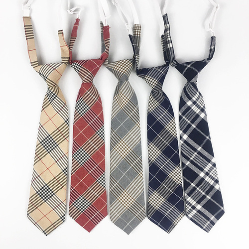 Tie-free cotton JK tie Harajuku student hooded plaid British college INS women's shirt uniform tie